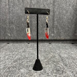 Vibrant Red and Black Dangle Earrings